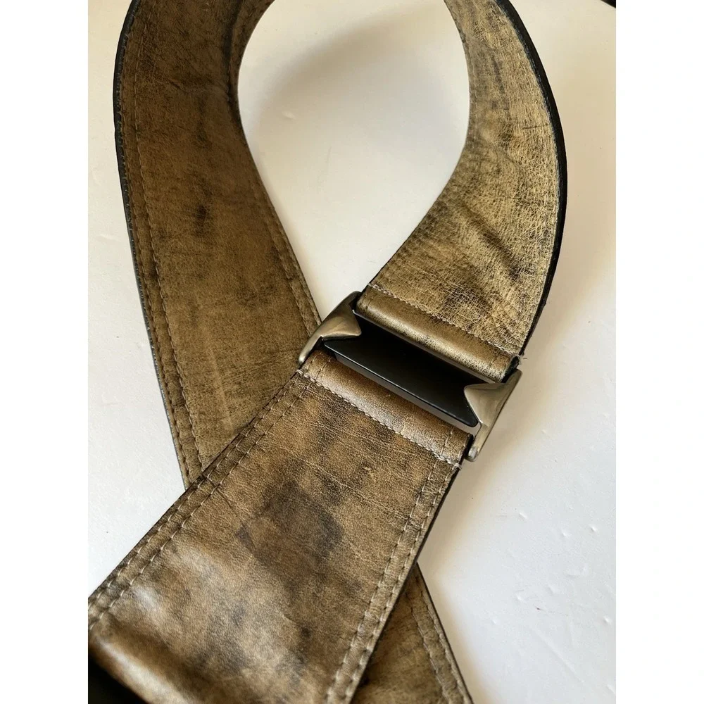 VTG Streets Ahead Leather Silver Black Brown Belt Small 30